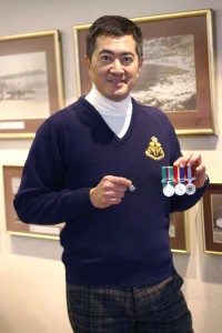 Dunn shows the medals from his service in the regiment