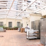 A third of The Pawn’s roof garden is occupied by restaurant equipment