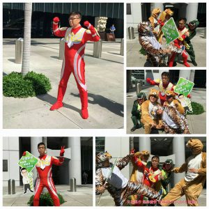 Nelson Wong poses as Ultraman (from his Facebook page)